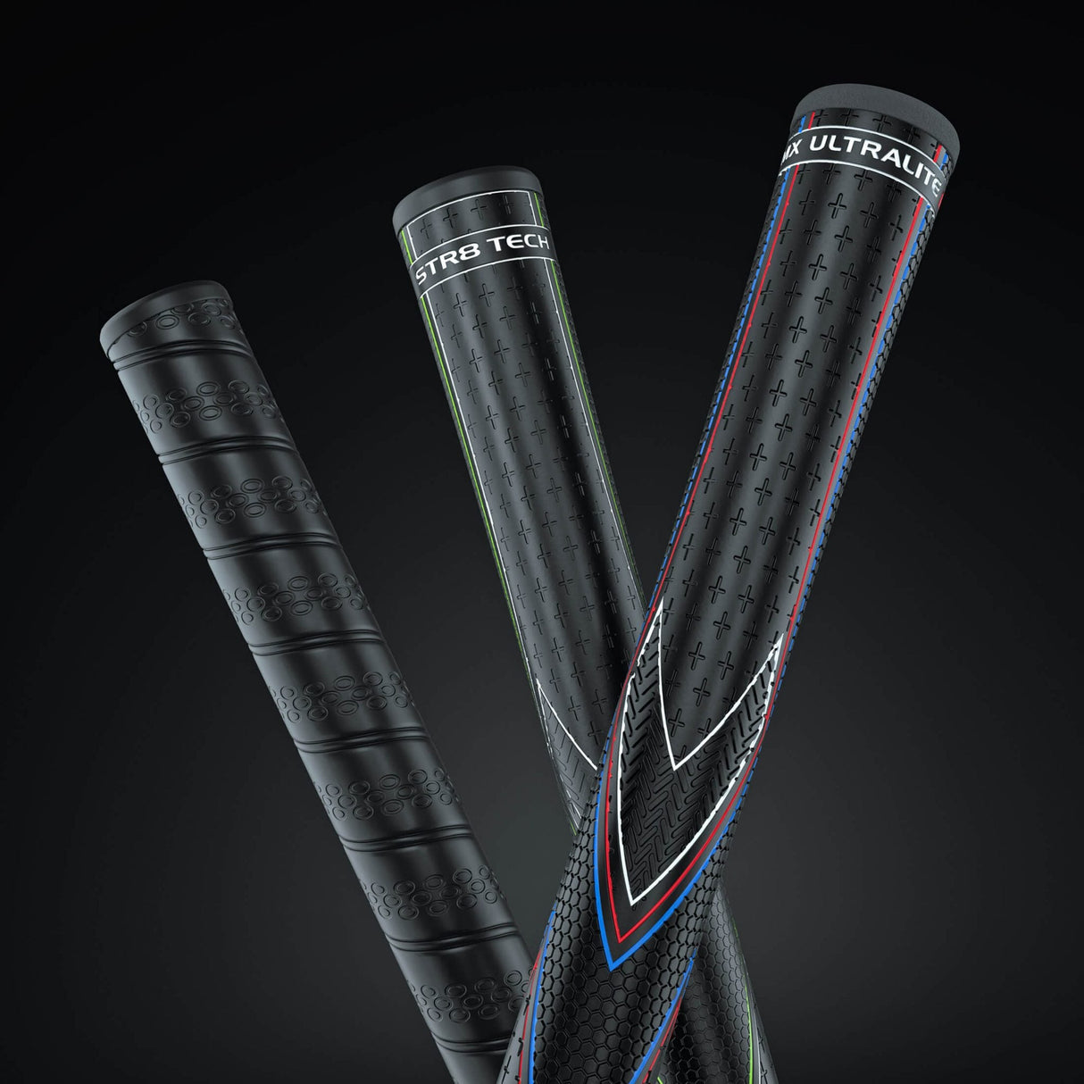 JUMBOMAX STR8 TECH TOUR NON-TAPERED SWING GRIPS - BLACK/GREEN