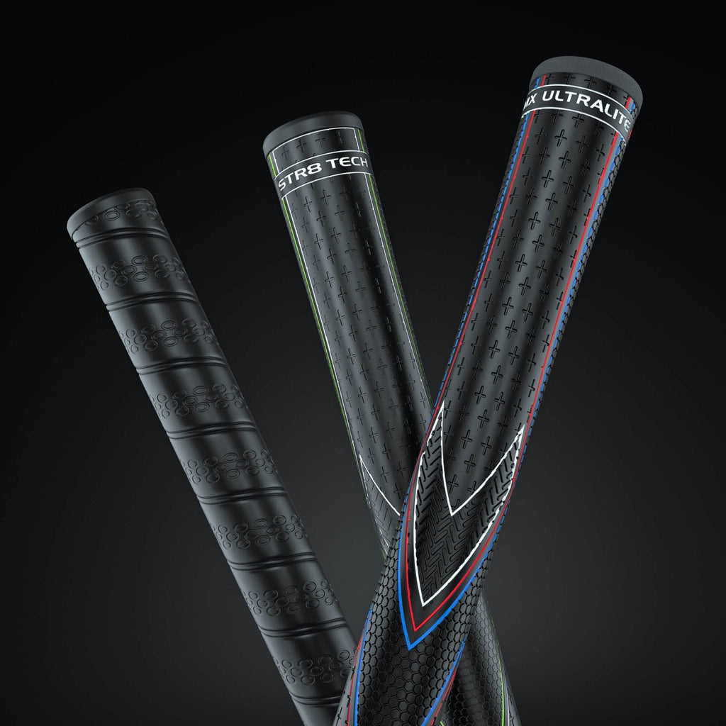 JUMBOMAX STR8 TECH TOUR NON-TAPERED SWING GRIPS - BLACK/GREEN