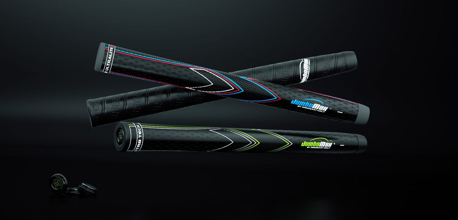 JUMBOMAX STR8 TECH TOUR NON-TAPERED SWING GRIPS - BLACK/GREEN